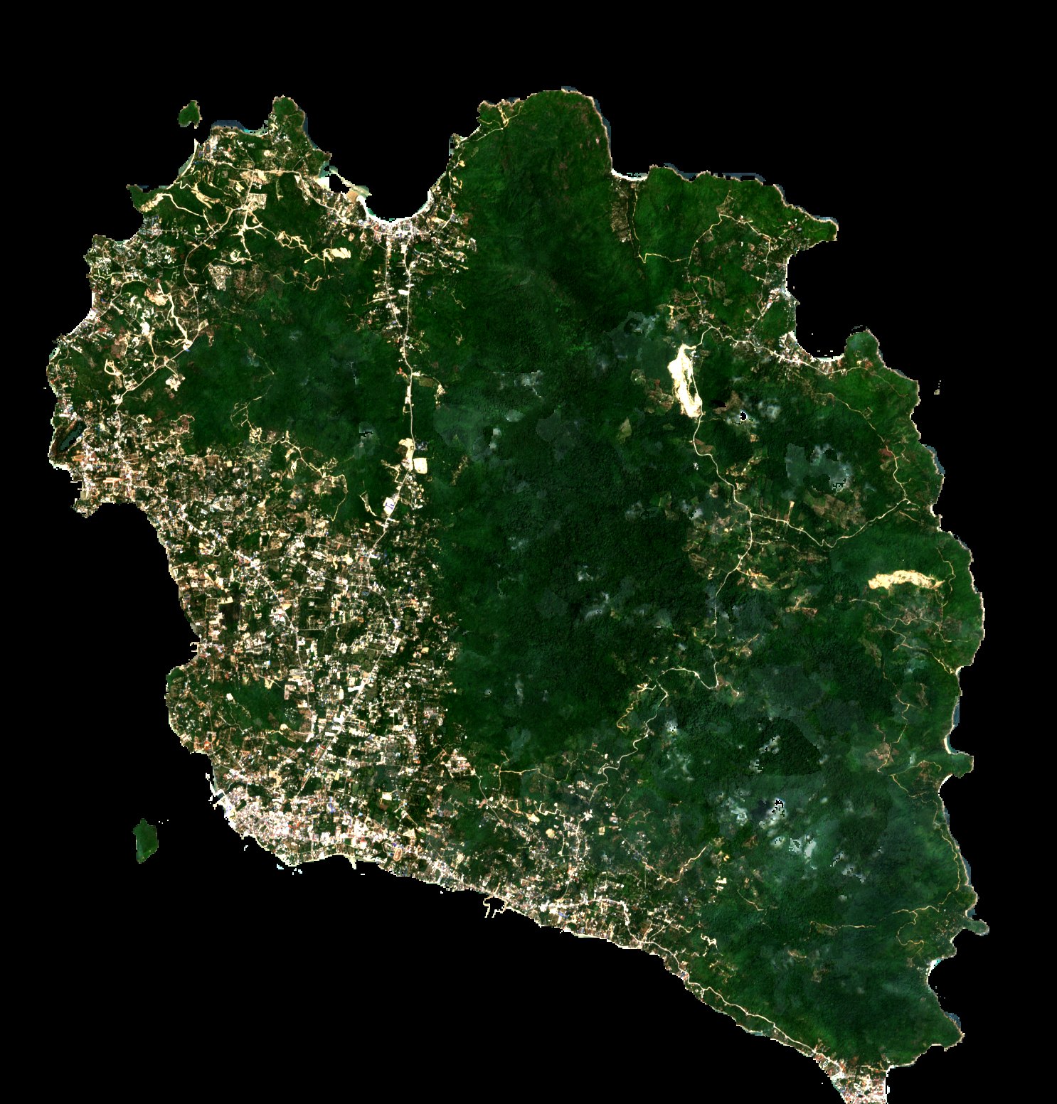 Koh Phangan, 2026 dry-season satellite image