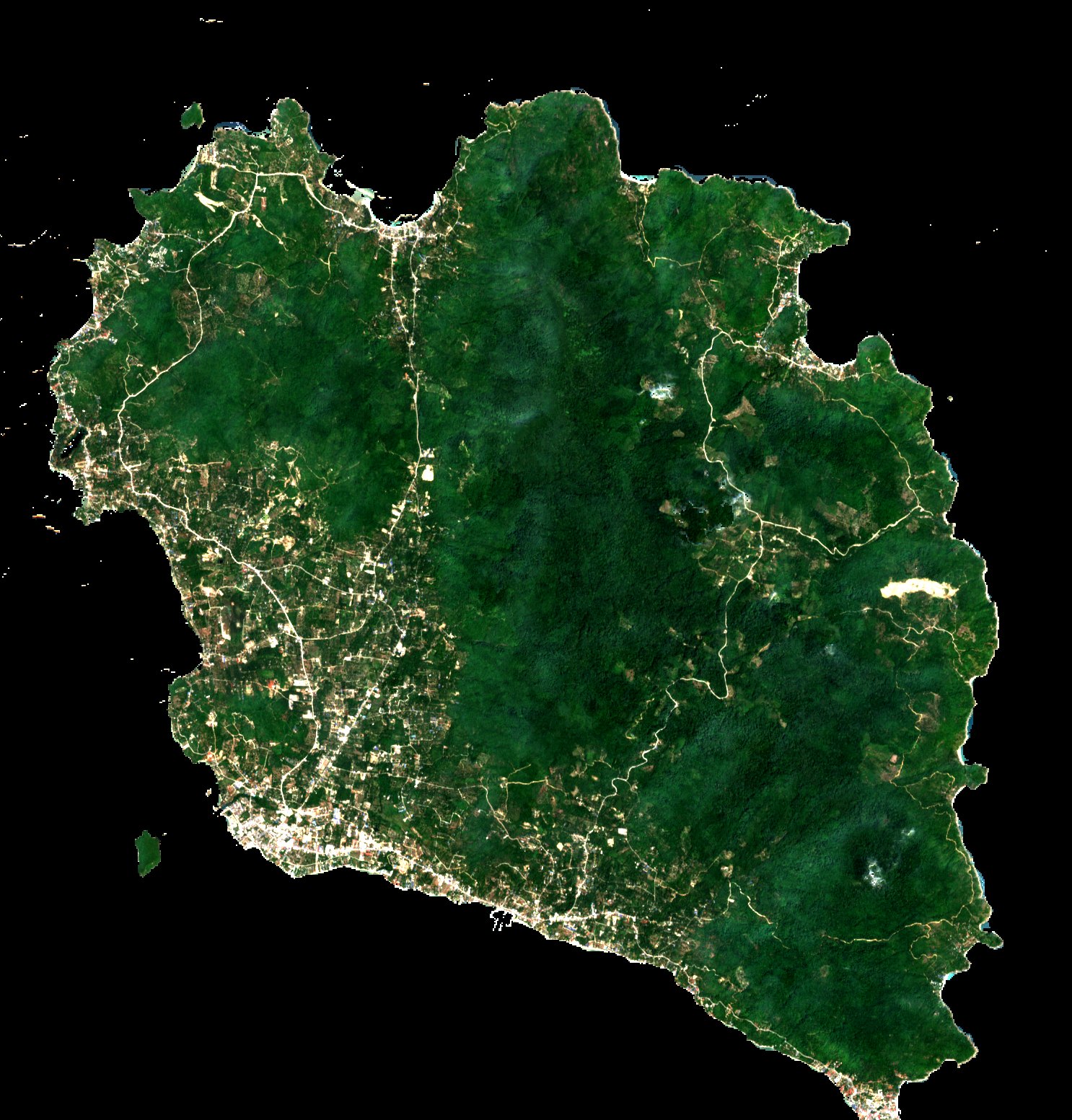 Koh Phangan, 2019 dry-season satellite image